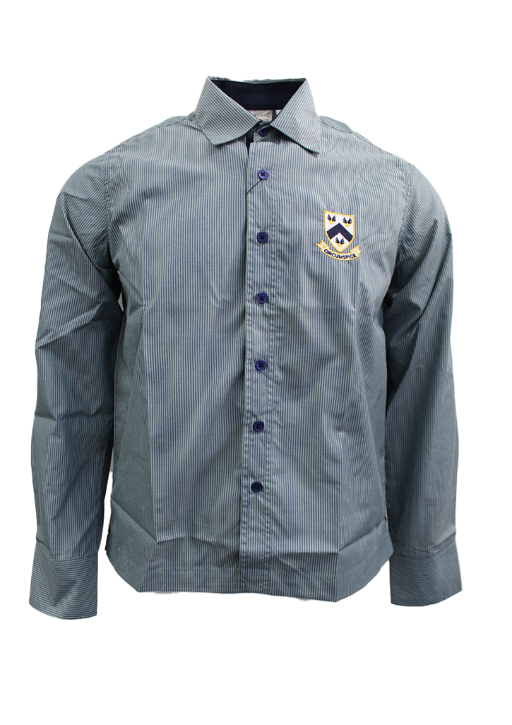 Hillcrest High School Senior LS Shirt Green/Navy Stripe